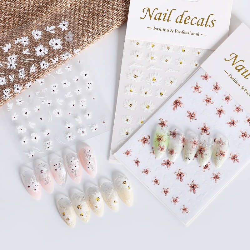 sticker 3d dán móng tay nail mẫu mới hình hoa