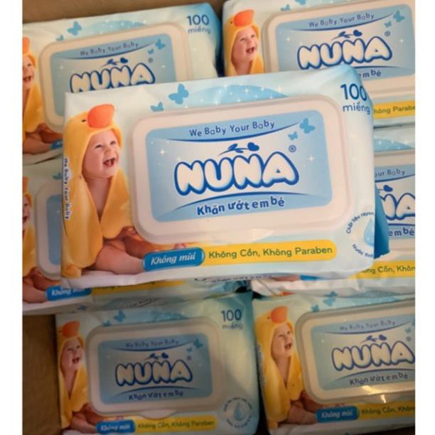 Khăn ướt 100 tờ không mùi Nuna