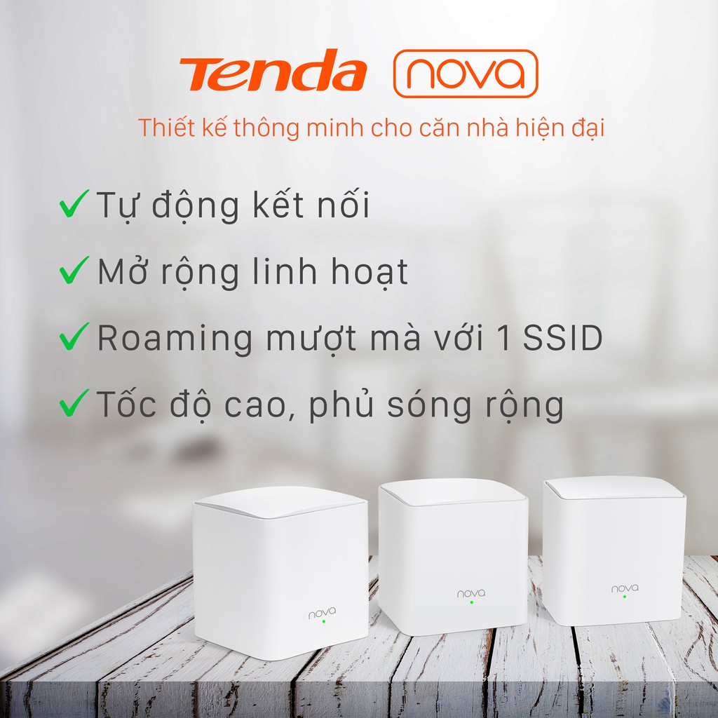 Tenda Hệ thống Wifi Nova Mesh cho gia đình MW5C Chuẩn AC 1200Mbps