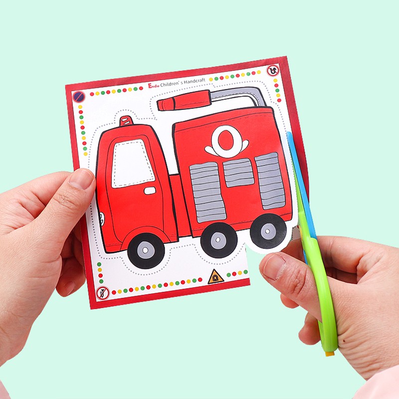 Bộ Cắt Giấy Thủ Công Hơn 100 Tờ In Hình Màu Có Mẫu Dành Riêng Cho Bé Trai/Gái Tặng Kèm Kéo An Toàn