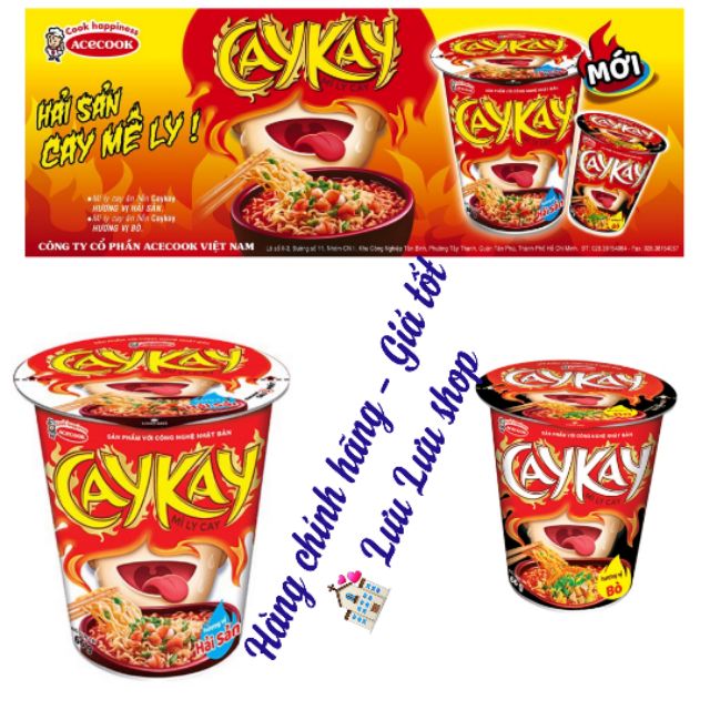 Mì CayKay ly vị hải sản/ bò / kim chi 64g