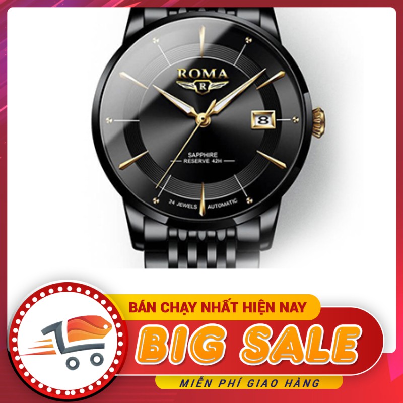 Đồng hồ nam ROMA Kim Cương Đen sang trọng, máy Nhật cực bền, chống nước tốt [ảnh thật] | BigBuy360 - bigbuy360.vn
