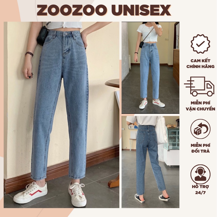 Quần Jean Baggy Nữ Trơn Lưng Cao Dáng Suông, quần bò nữ đi học M285