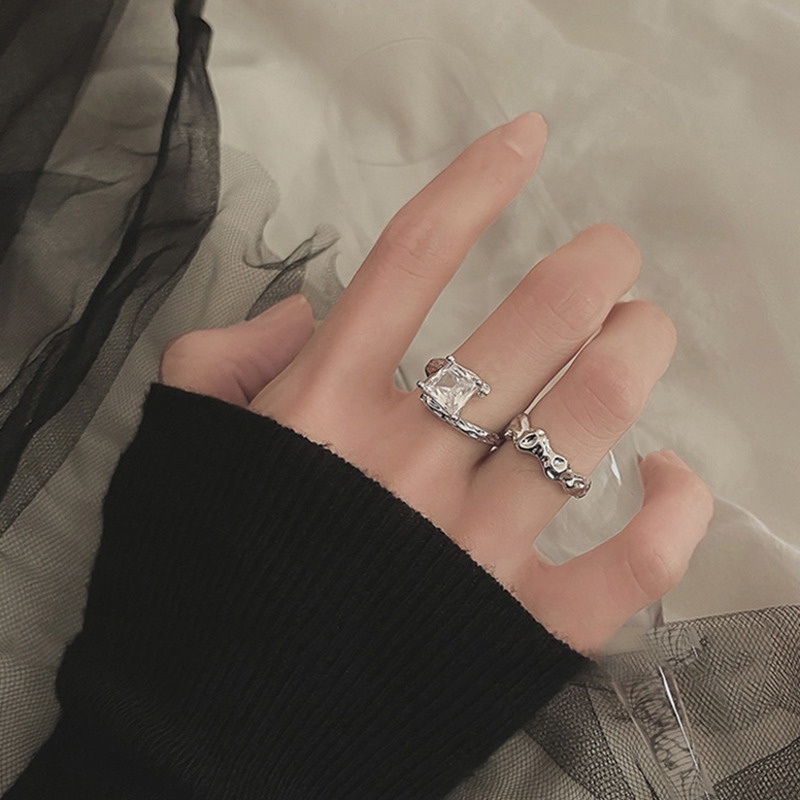 Nhẫn Thiết Kế Bất Đối Xứng Phong Cách hip hop Thời Trang Cá Tính