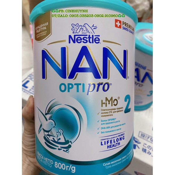 SỮA NAN HÀNG NỘI ĐỊA NGA ĐỦ SỐ 1,2,3,4 LON 800gr (date 2023)