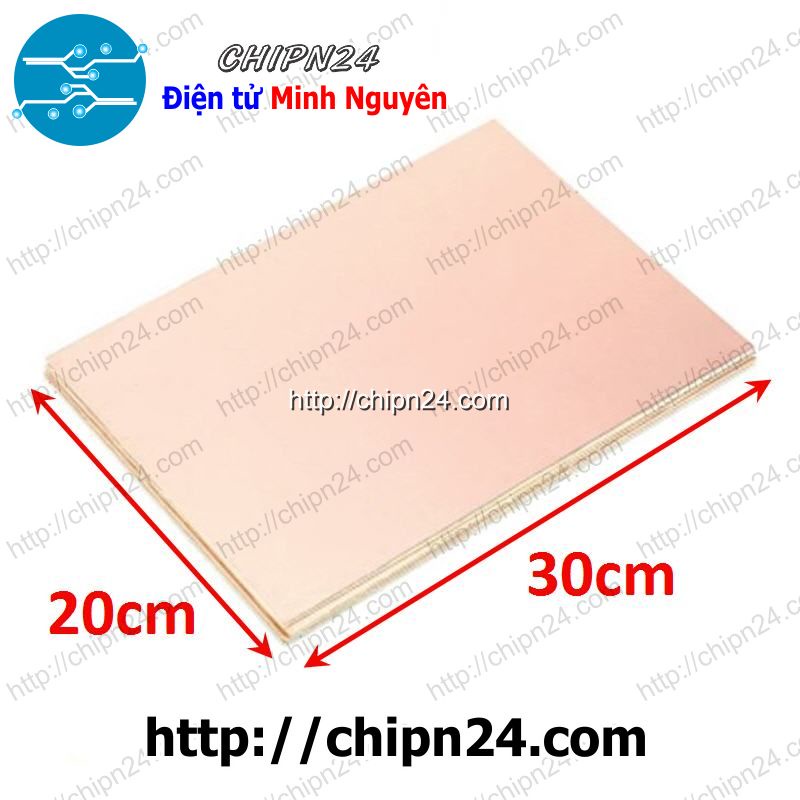 [1 TẤM] Phíp Đồng Thủy Tinh FR4 20x30cm (2 Mặt)