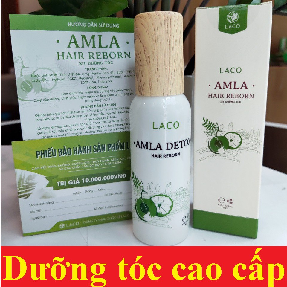 Serum amla detox LACO kích thích mọc tóc, xịt dưỡng tóc giúp chống rụng tóc, mái tóc dày đẹp tự nhiên [dầu gội, dầu xả]