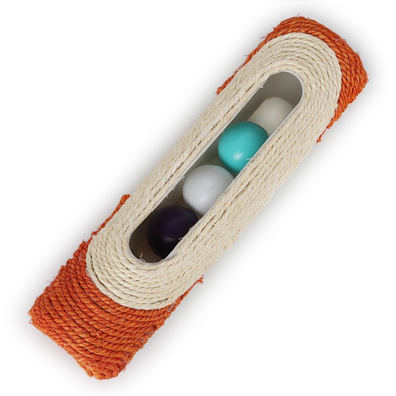 Đồ chơi ống cào móng có bóng cho mèo Kún Miu chất liệu thừng sisal nhiều màu sắc