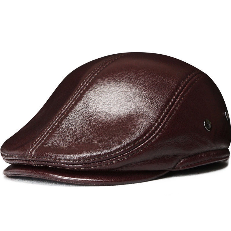 Nón Beret Da Giữ Ấm Tai 2lCR Cho Đàn Ông Trung Niên