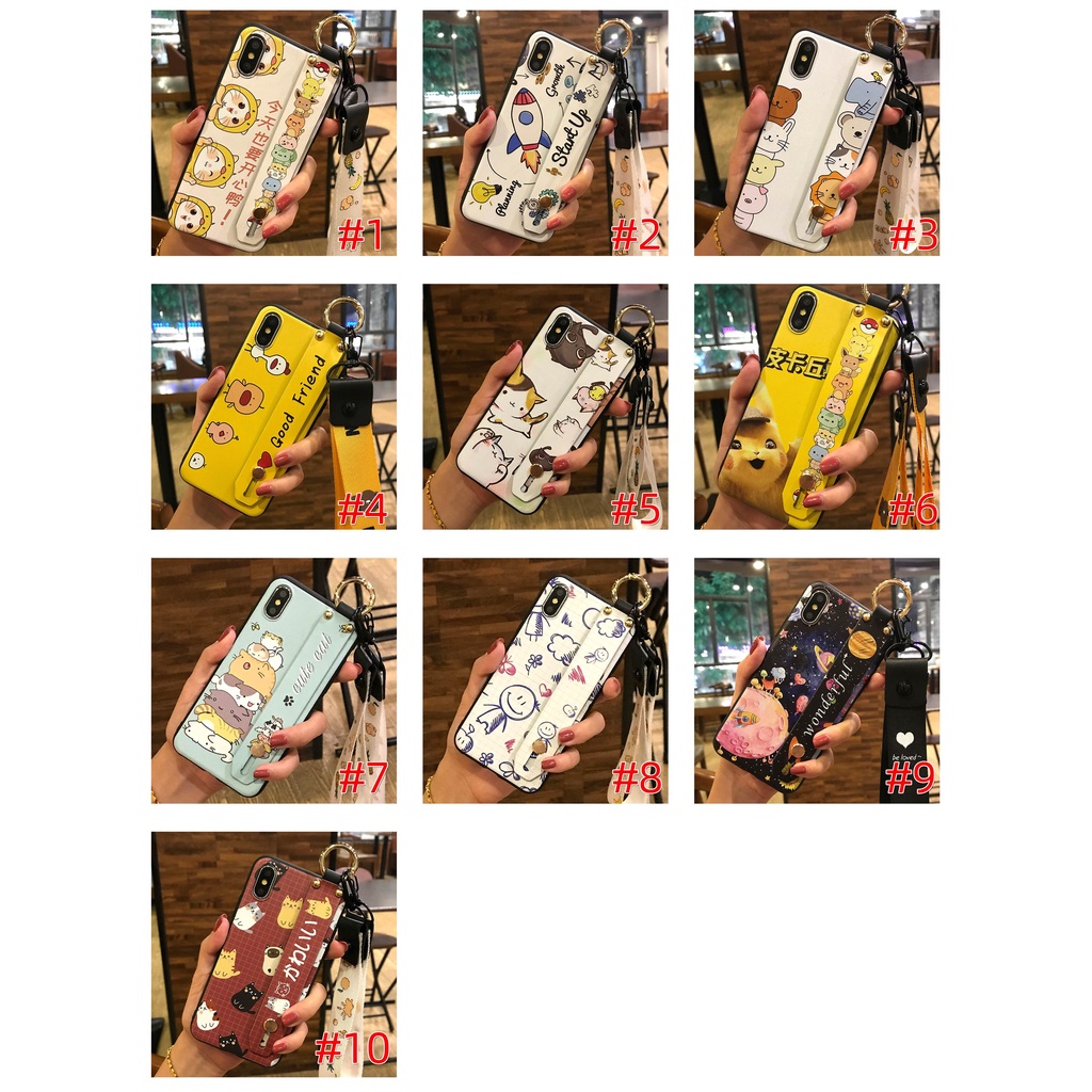 Ốp điện thoại TPU đen trơn / họa tiết hoa xinh xắn có dây đeo tay cho nokia 5.4