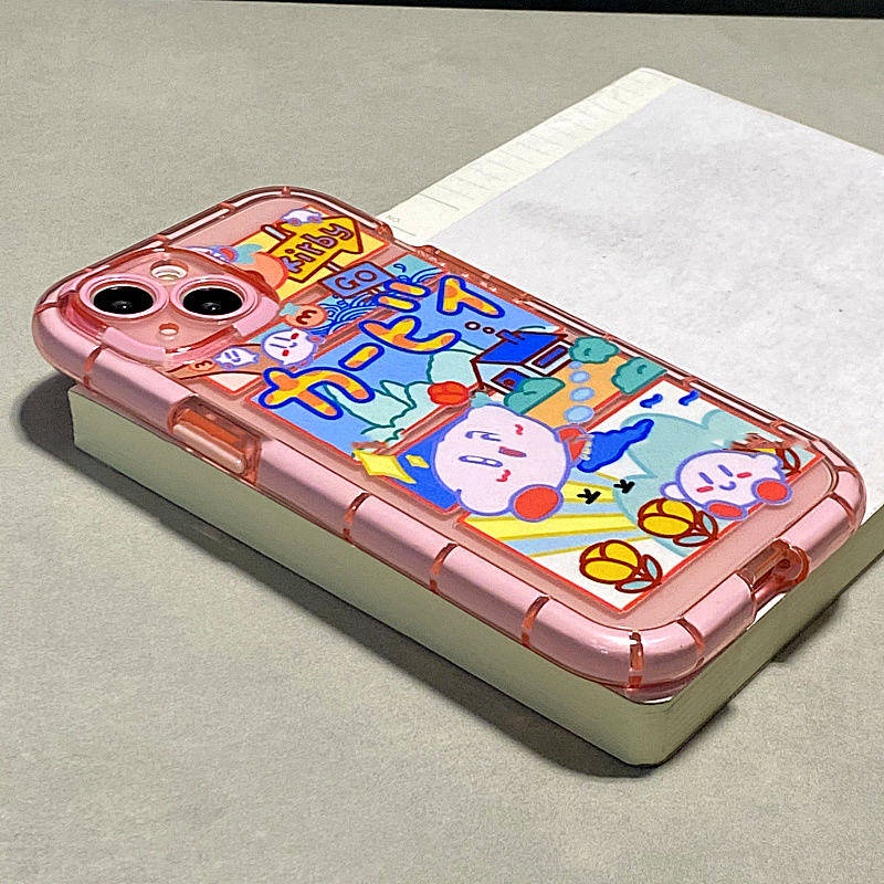 Ốp điện thoại hoạt hình Kirby màu hồng mềm mại chống rơi thích hợp cho Iphone13 XS 11/12pro