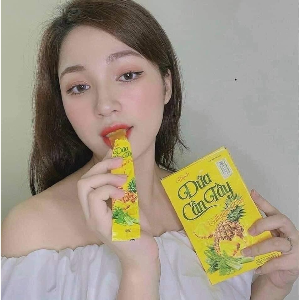 Mẫu mới Thạch dứa giảm cân dứa cần tây collagen giảm cân cấp tốc an toàn nhanh hiệu quả thuốc giảm cân