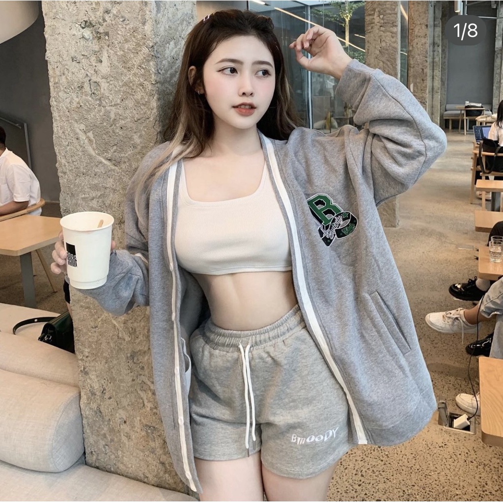 Áo Cadigan da cá vạch tay chữ B 5C5T