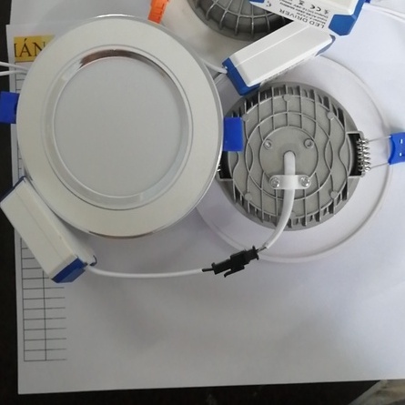 Đèn Led Âm Trần Đế Đúc Phi 90 7W, Đèn Trang Trí Trần Thạch Cao Liền Nguồn Và Nguồn Rời  3 Màu