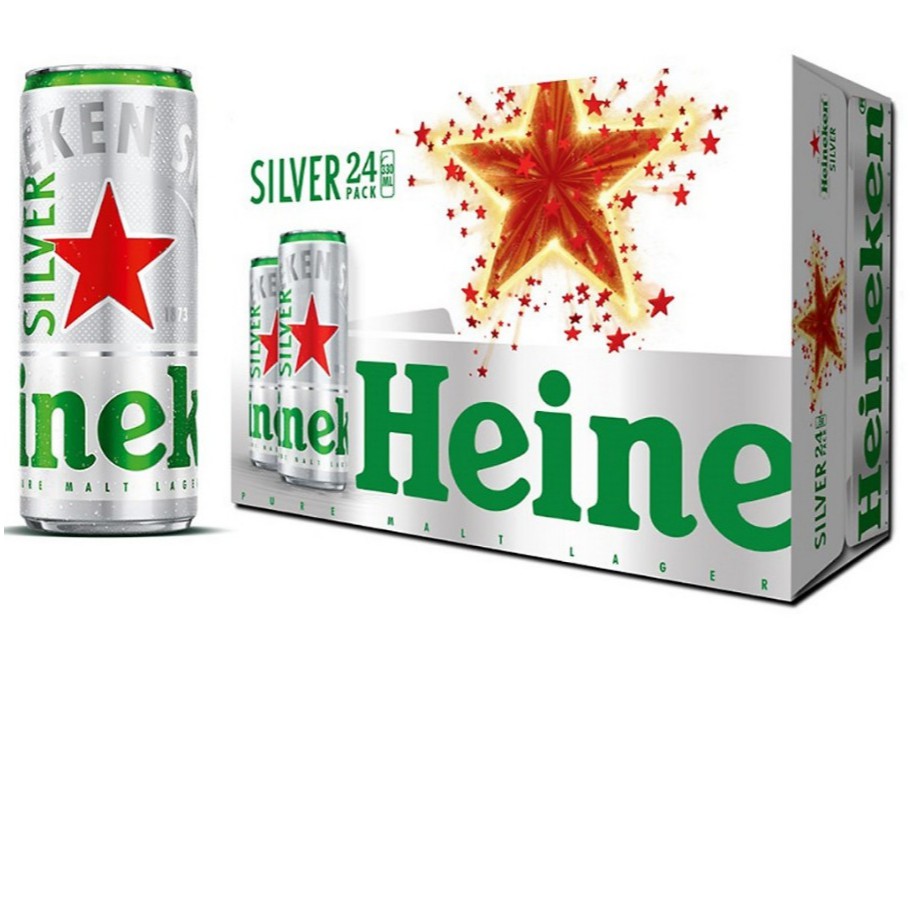 [hsd t6.2021] Thùng 24 lon bia Heineken Bạc Silver 330ml