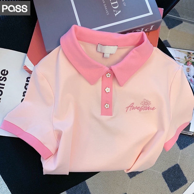 Áo Thun Cotton Tay Ngắn Cổ polo Thời Trang Mùa Hè Hàng Mới Dành Cho Nữ 2022  tao bao