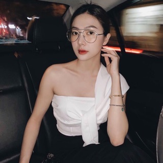 Áo lệch vai nơ