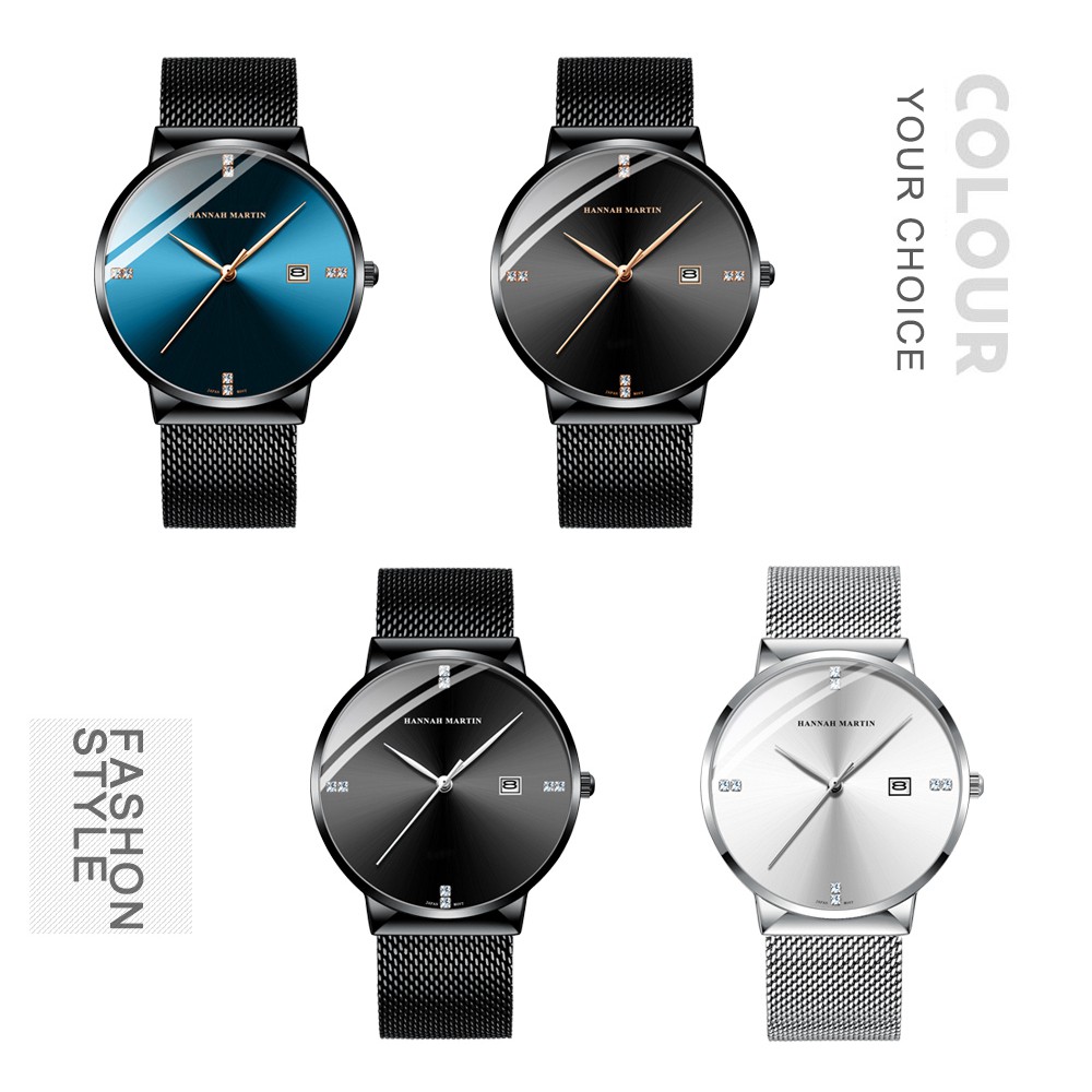 Đồng hồ nam thời trang HANNAH MARTIN - Model HM-901v- thép không gỉ Milan - bảo hàn | BigBuy360 - bigbuy360.vn