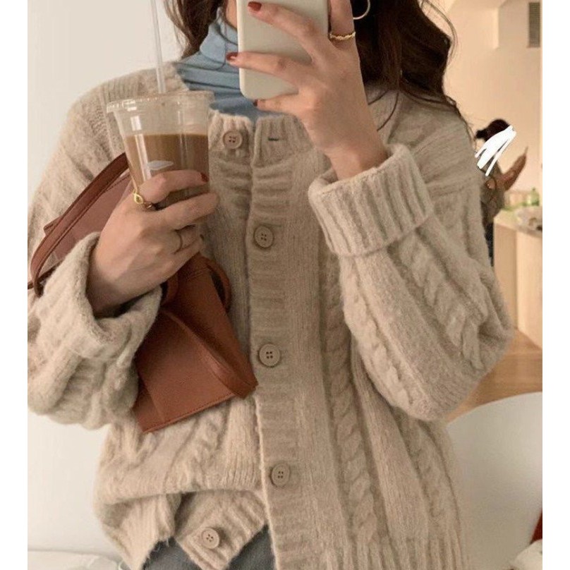 Khoác Len Ulzzang | Khoác Len Cardigan Ulzzang Dày Dặn 3 Màu Xinh Xắn Phong Cách Hàn Quốc | WebRaoVat - webraovat.net.vn