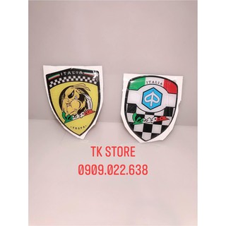 Logo tem nổi trang trí vespa