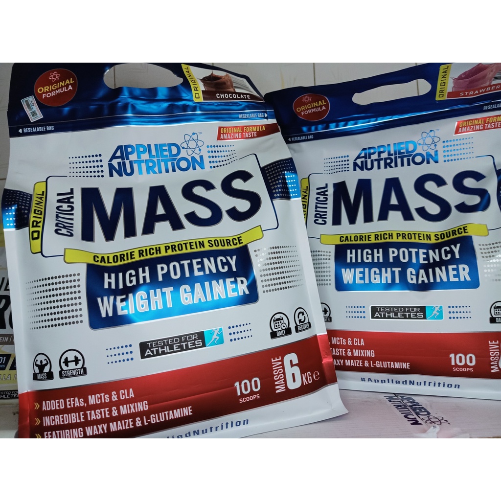 CRITICAL MASS 6KG 25 serving 100 muỗng Applied Nutrition - Sữa tăng cân tăng cơ cho người gầy