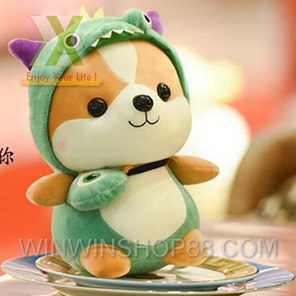 Gấu Bông Chó Shiba Cosplay mềm mịn size nhỏ 25 cm Hàng cao cấp cho trẻ nhỏ