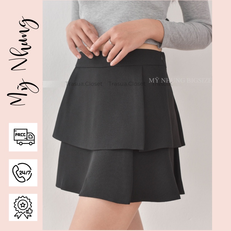Chân váy 2 tầng Bigszie chất thun xị xò co giãn thoải mái