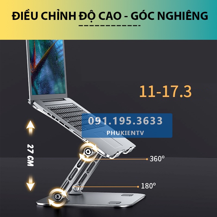 #LS515 – Giá đỡ nâng hạ Laptop – Laptop Stand ErgoTek E515 11 - 17.3 Inch - Hợp kim nhôm – Tản nhiệt – Tuỳ chỉnh độ cao