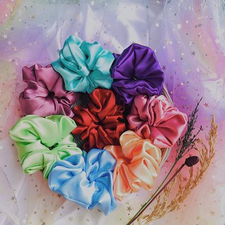 Cột Tóc Vải Scrunchies - Dây Buộc Tóc Vải Phi Bóng Các Màu Vintage