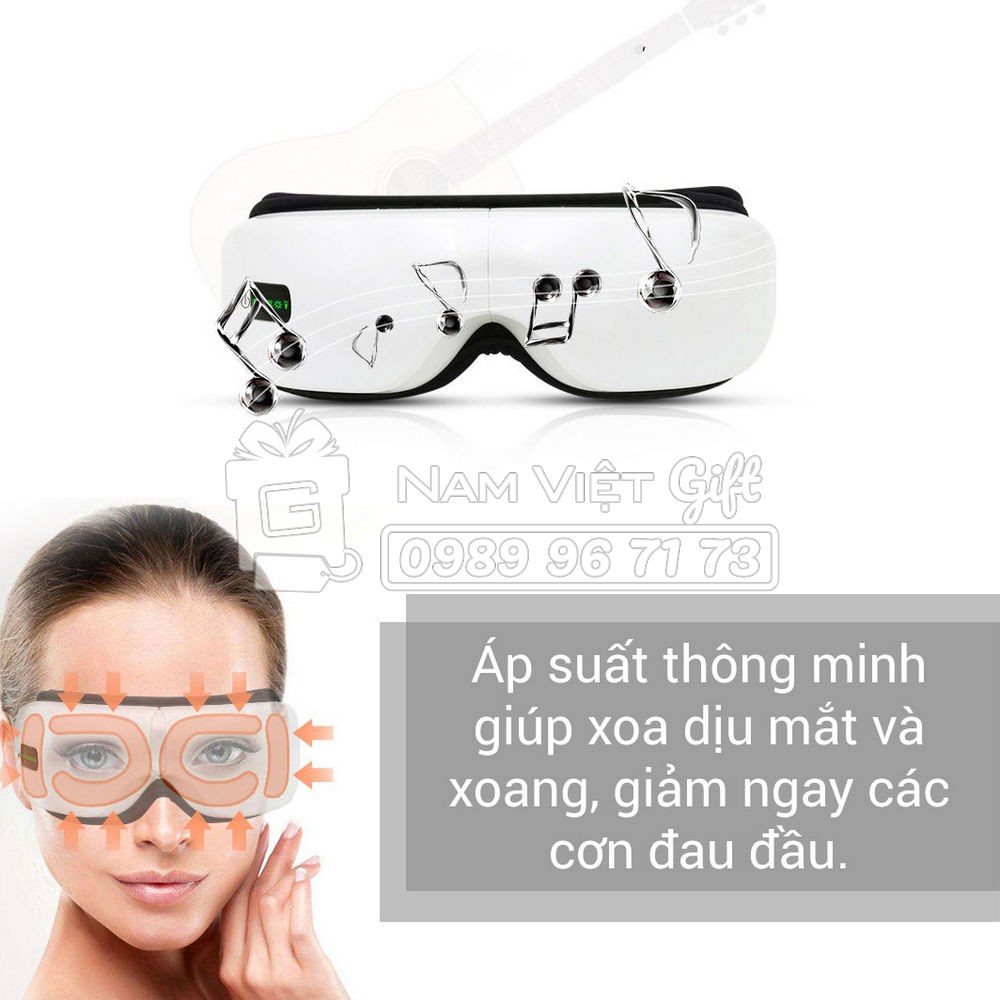 [BH 1 NĂM]Máy Mát Xa Xông Hơi Cho Mắt Eye Massage Tích Hợp Bluetooth Nghe Nhạc Thư Giãn