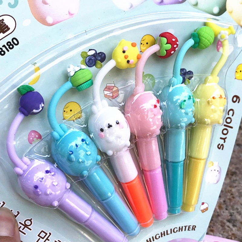 Set 6 bút đánh dấu hình thỏ dễ thương