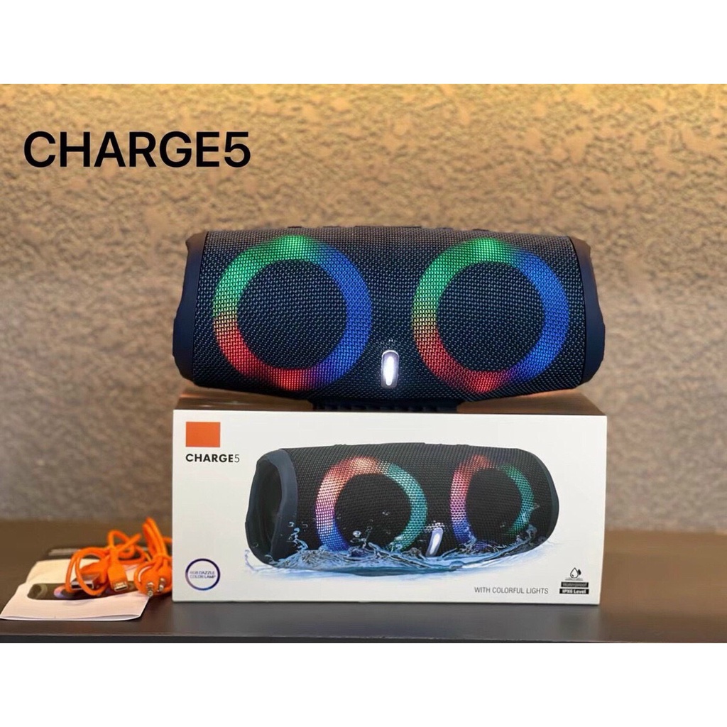 Loa di động không dây Charge 5 Bluetooth đèn LED rực rở theo điệu nhạc âm thanh chuẩn pin trâu bảo hành 12 tháng