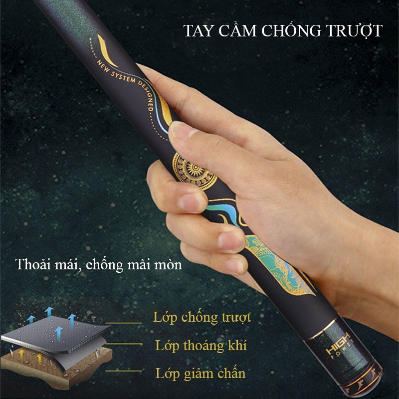 Cần Câu Tay Rice Fishing Đại Long Đao siêu nhẹ, siêu cứng chuyên săn hàng, tải cá lớn CC-21