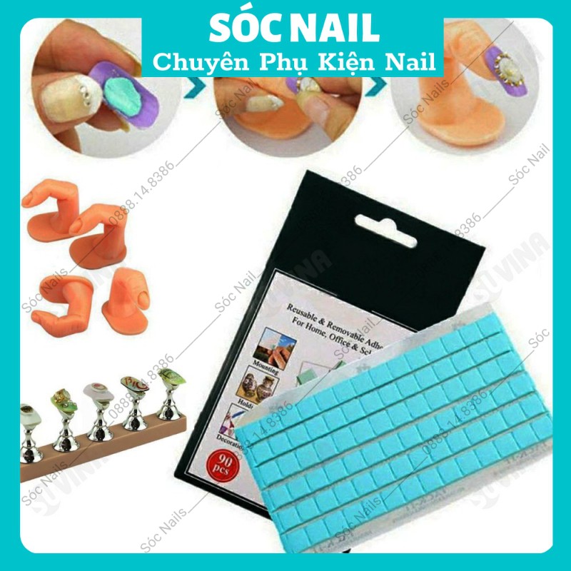Keo Đa Năng Nail Dán Móng, Kẹo Cao Su Xanh Gắn Móng Mẫu Nail 102 Miếng