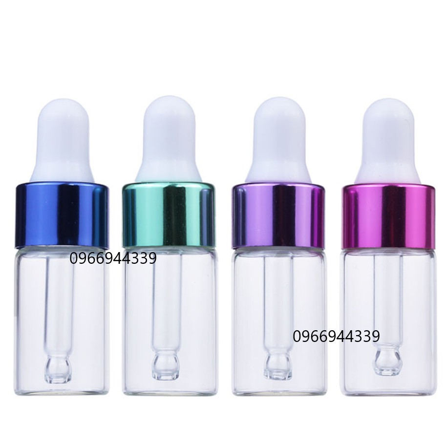 [THỦY TINH] Chai bóp giọt 3ml cao cấp nhiều màu - 1 chai