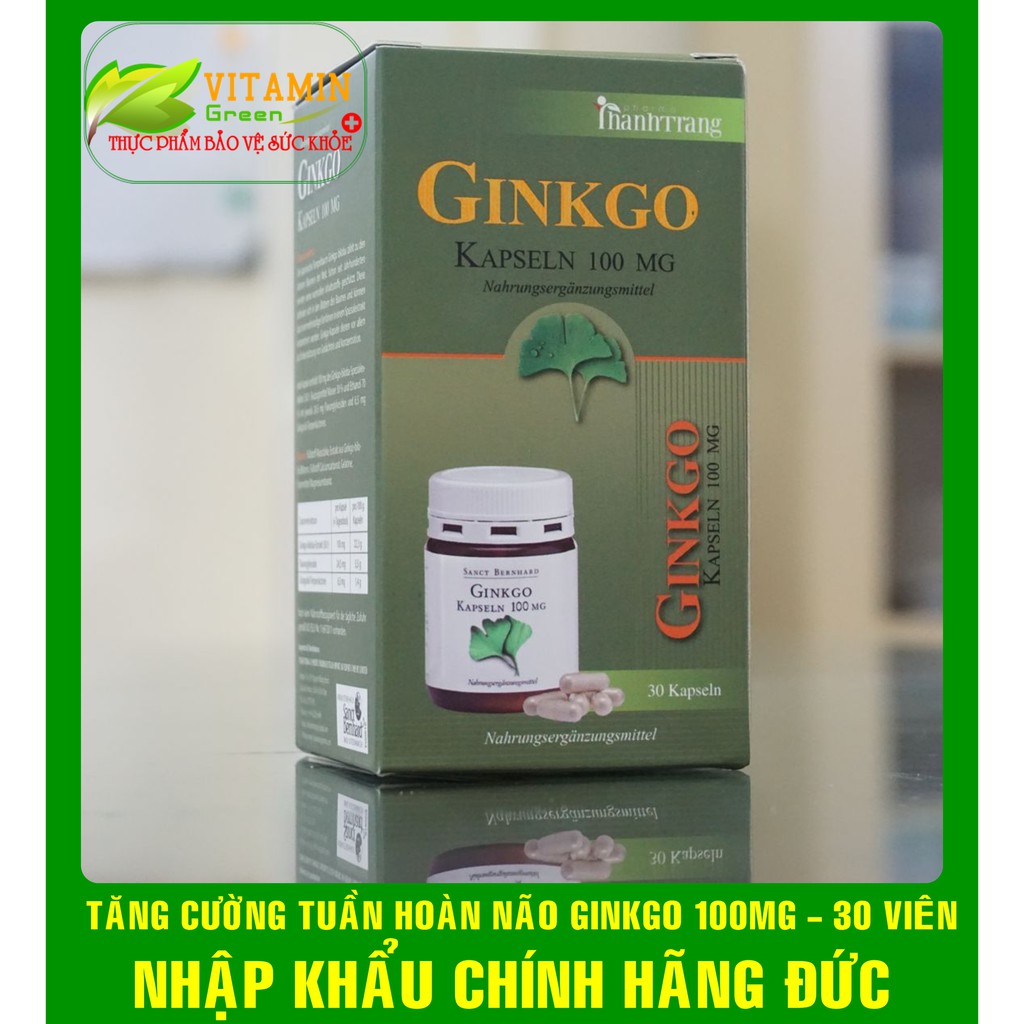 GINKGO 100MG TĂNG CƯỜNG TUẦN HOÀN NÃO 30 VIÊN | NHẬP KHẨU CHÍNH HÃNG ĐỨC