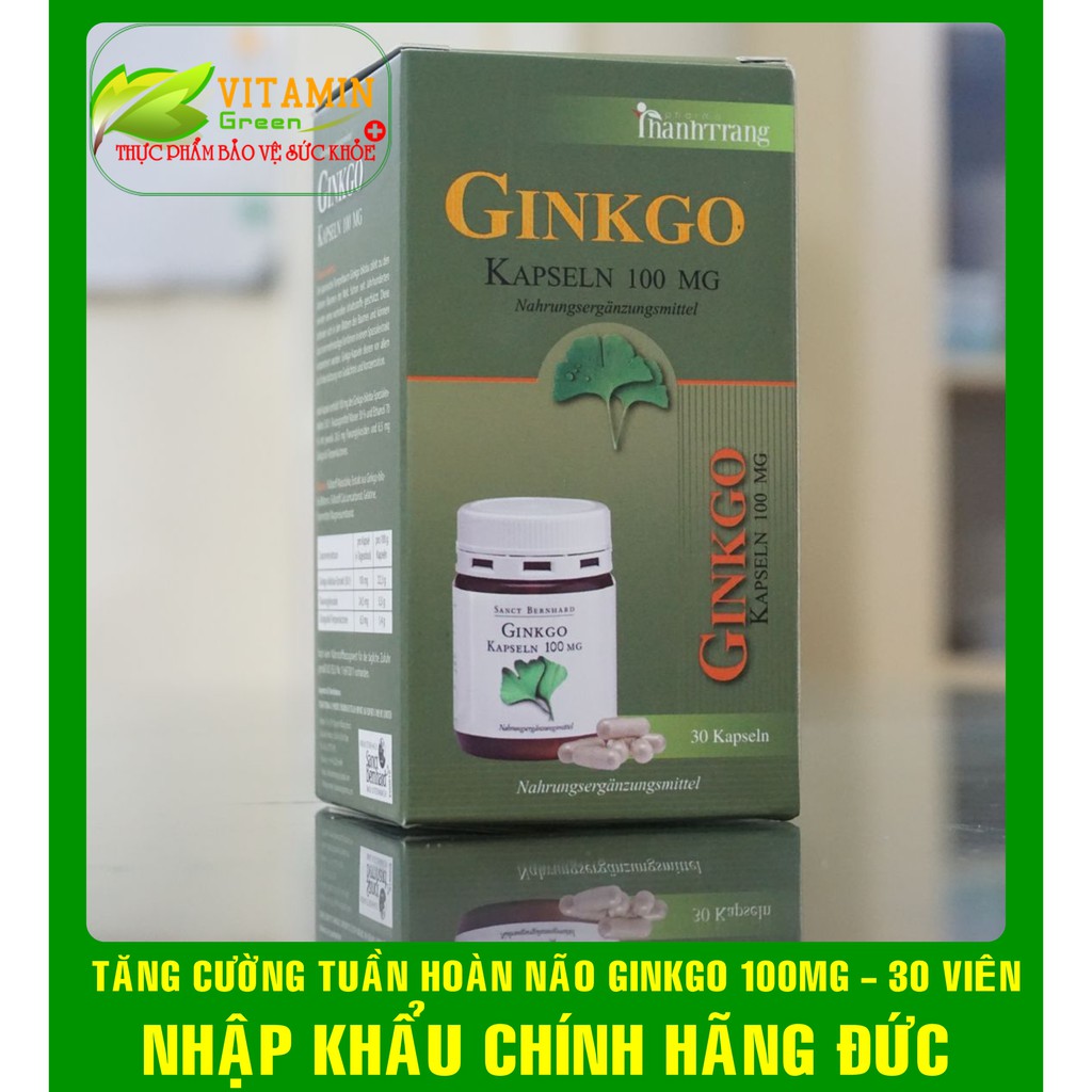  GINKGO 100MG TĂNG CƯỜNG TUẦN HOÀN NÃO 30 VIÊN | NHẬP KHẨU CHÍNH HÃNG ĐỨC