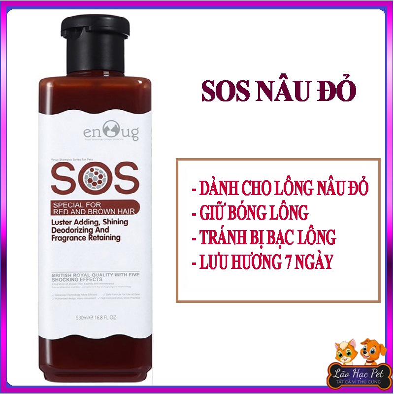 Sữa tắm cho chó mèo lông NÂU ĐỎ và LÔNG MÀU - Combo Sữa tắm SOS + OLIVE