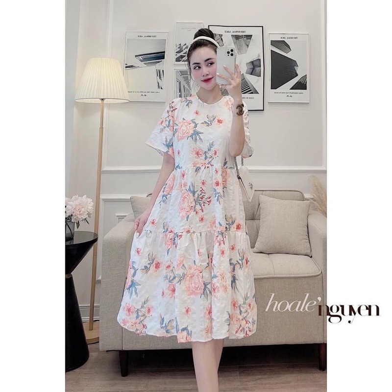 VÁY Suông Hoa BABYDOlL Khóa Con Ti