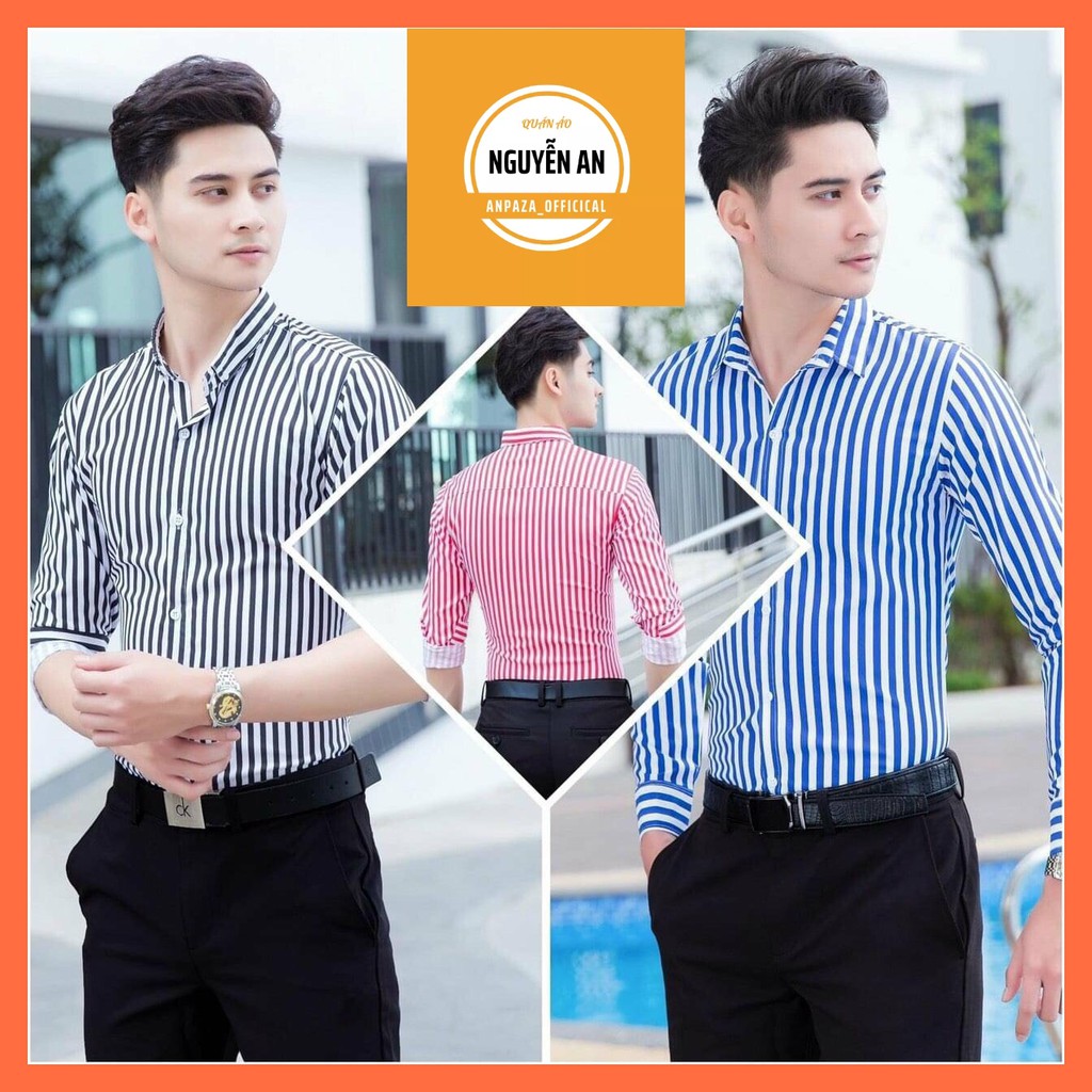 Áo sơ mi nam kẻ sọc ,lịch lãm sang choảnh cho mọi lứa tuổi - ANPAZA SM32 | BigBuy360 - bigbuy360.vn