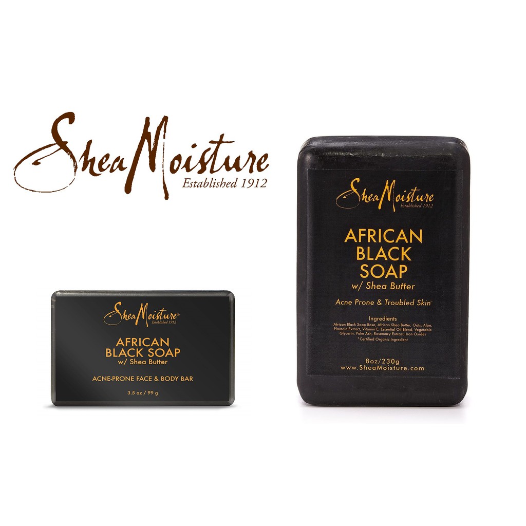 Shea Moisture xà phòng đen Châu Phi African Black Soap ngăn ngừa mụn lưng