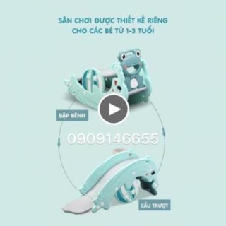 Cầu trượt bập bênh cá heo 3in1 HCM