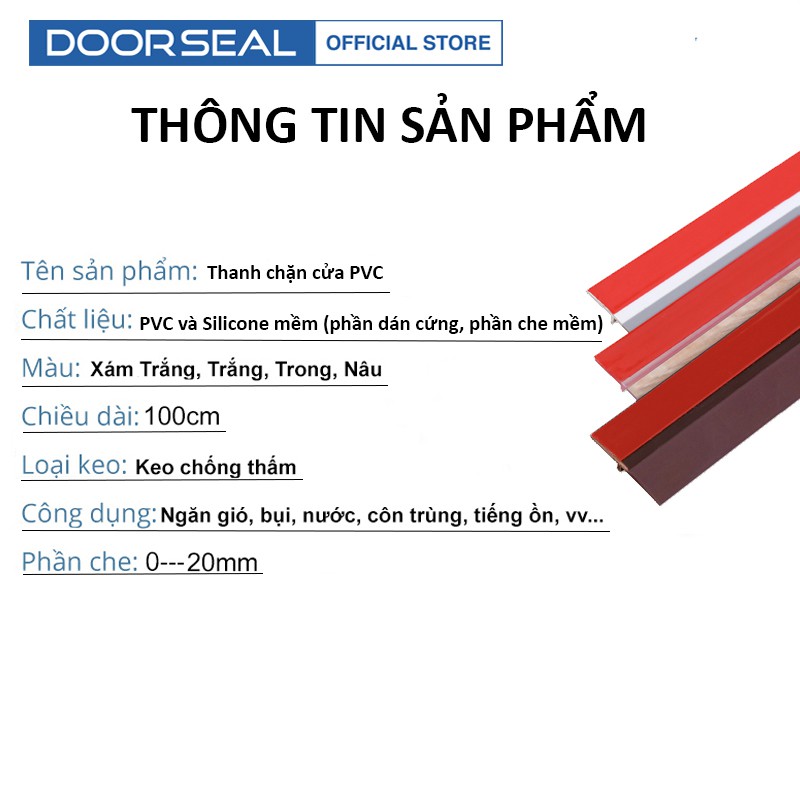 Combo 2 Thanh dán chân cửa, chặn cửa PVC - cách âm, ngừa côn trùng, bụi bẩn | DOORSEAL™ (Vietnam)