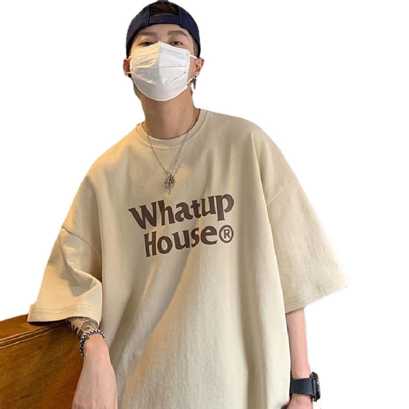 Áo Thun Tay Ngắn Dáng Rộng In Chữ Thời Trang Mùa Hè Phong Cách Hàn Quốc Cho Nam Size M-5XL