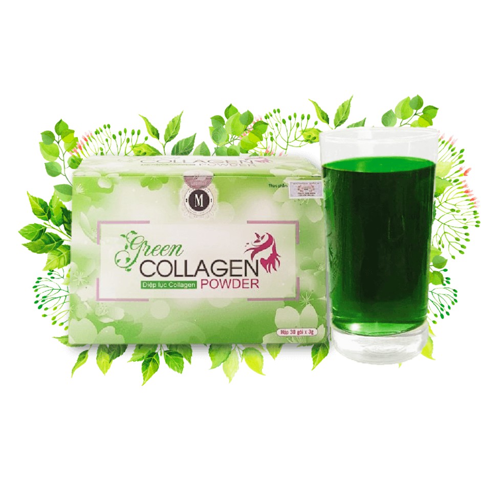Diệp lục collagen hộp 30 gói Mới