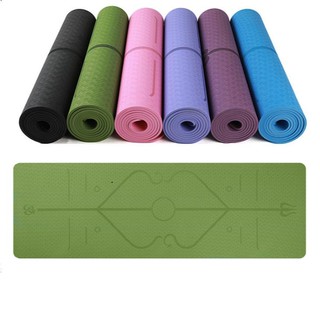 Thảm YOGA Định Tuyến 8mm 1 Lớp( KÈM TÚI XỊN + DÂY BUỘC)