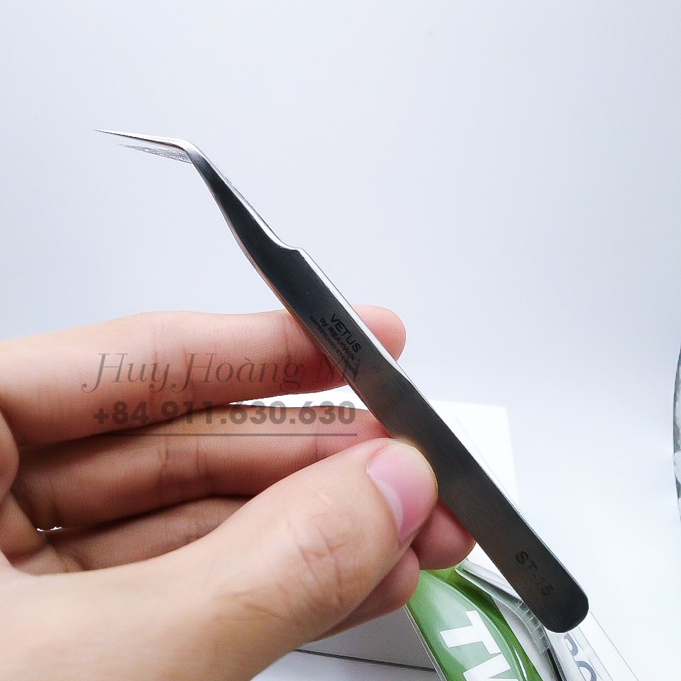 NHÍP TÁCH MI CONG - THẲNG TRƠN BẠC - Dụng cụ nối mi - Huy Hoàng Mi