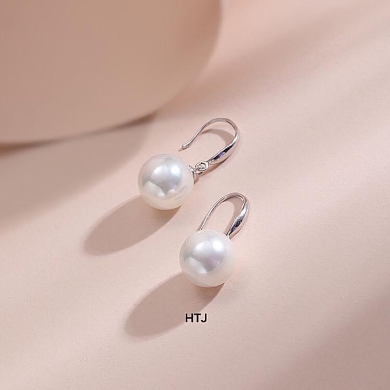 Bông tai bạc 925 Nữ đẹp ngọc tra.i cổ điển siêu đẹp chính hãng - Trang Sức BTJ Official