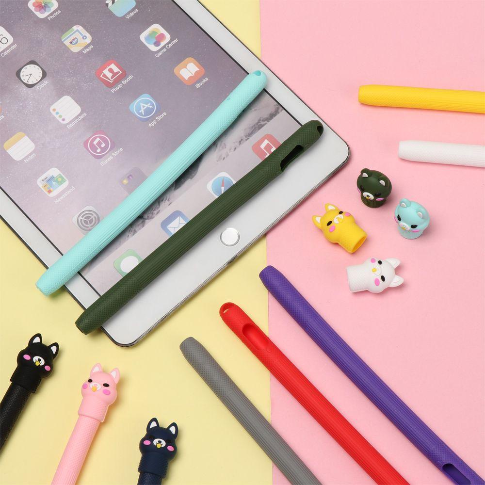 BTLIMER Hộp Đựng Bút Silicone Màu Kẹo Chống Bụi Chống Trượt Cho Pencil 1st
