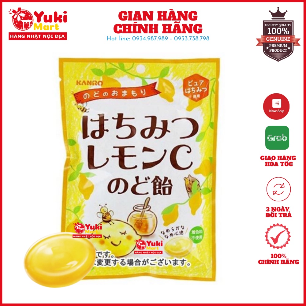 Kẹo thông cổ Chanh Mật Ong Kanro 90g